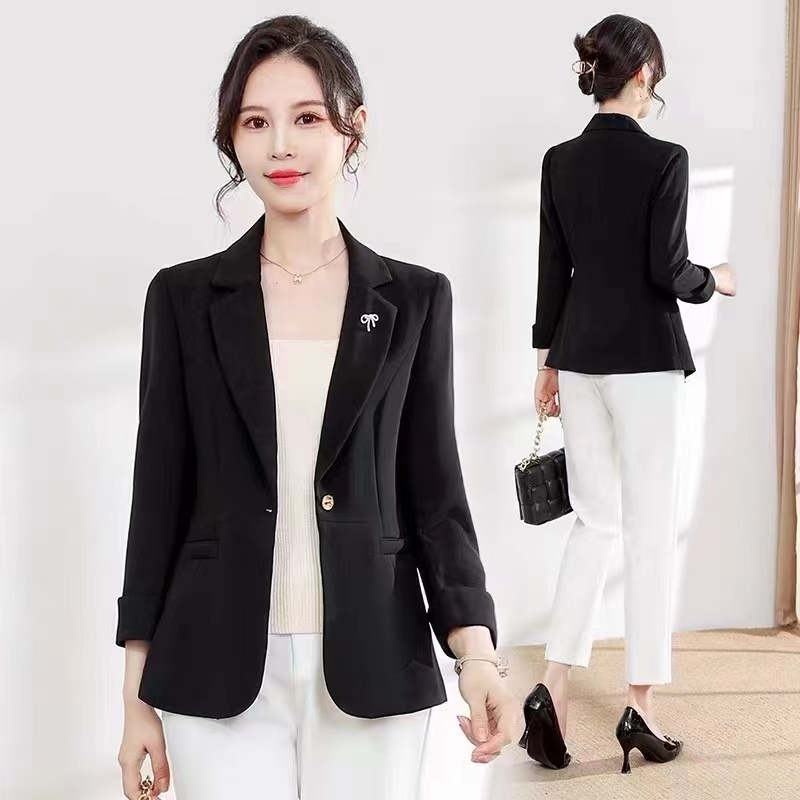 女士秋季新款百搭黑色外套