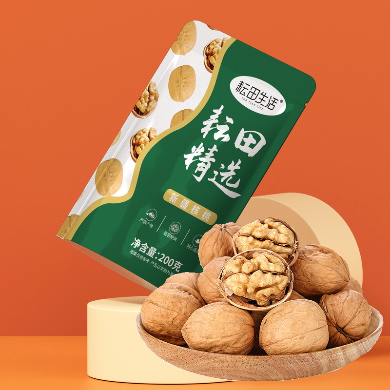 新疆阿克苏185纸皮核桃一捏就开壳薄肉厚坏果包赔200g/袋