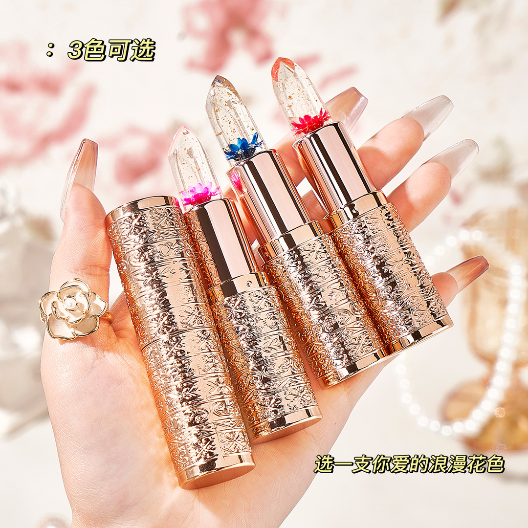 鲜花变色润唇膏上色滋润保湿不易沾杯不易掉色渐变显白高颜值时尚