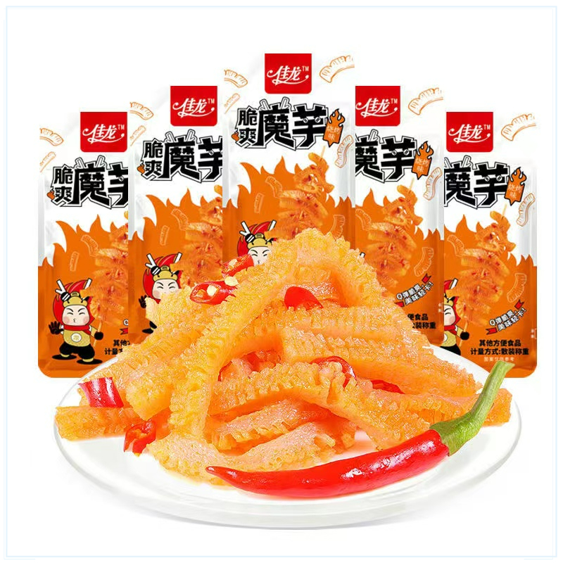 佳龙脆爽魔芋丝儿时怀旧魔芋爽素毛肚小包装辣条麻辣休闲零食小吃