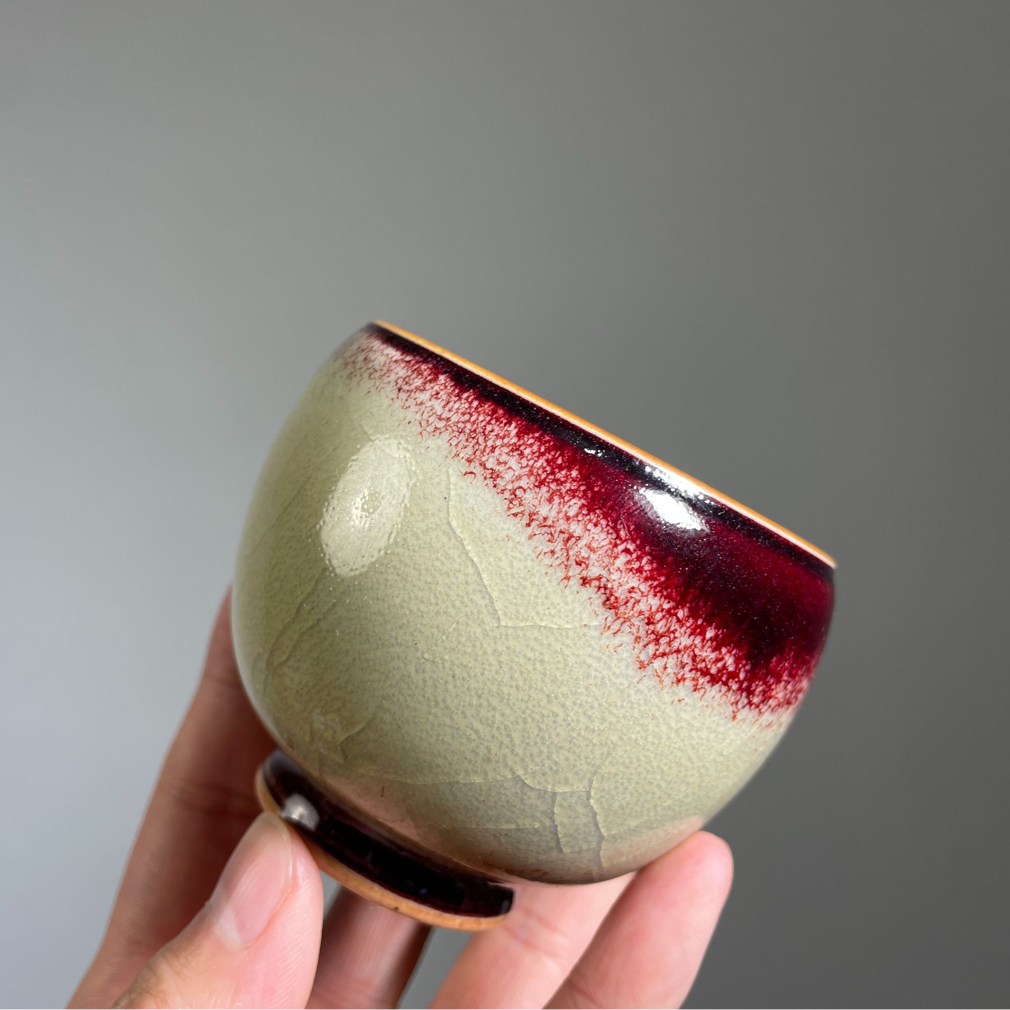 钧瓷温红远老师纯手工主人杯缸杯140cc大容量