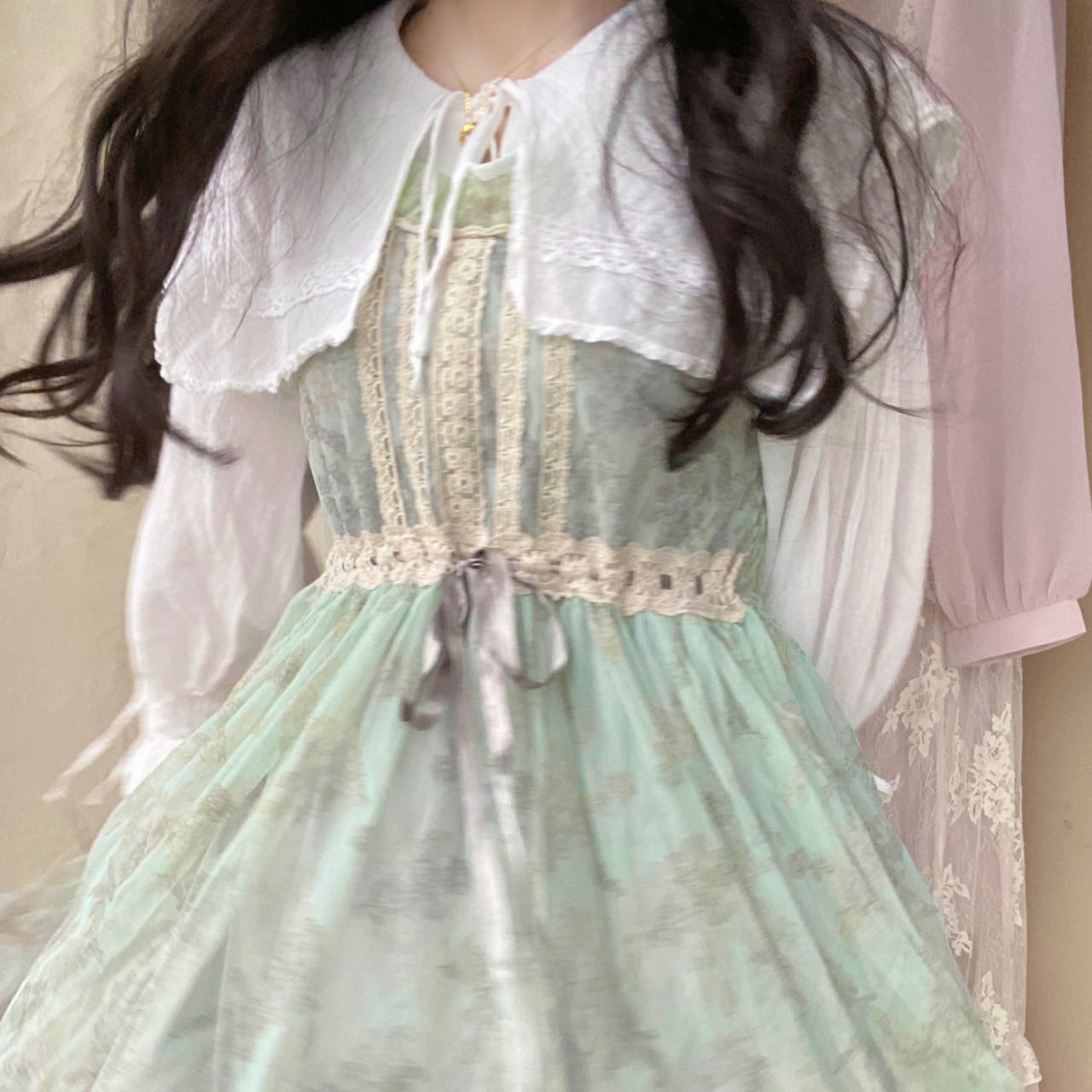 靠海Vintage日系少女复古连衣裙（直播间专拍）