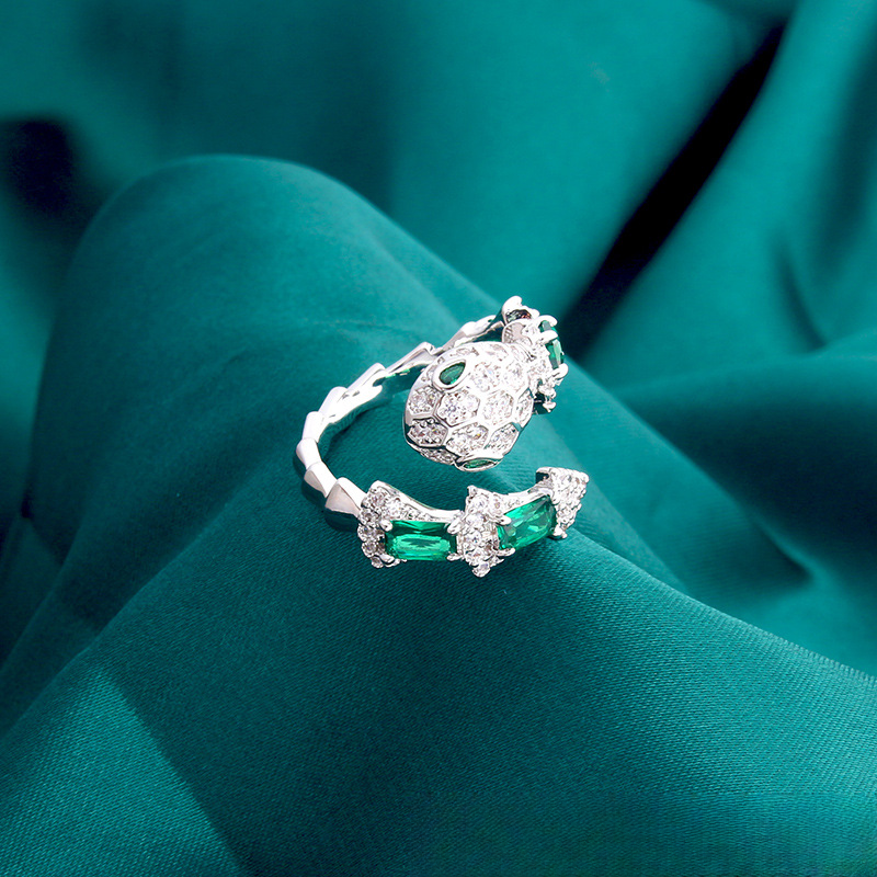 铜合金合成锆石戒指  欧美轻奢个性灵蛇百搭时尚戒指LX479-2689