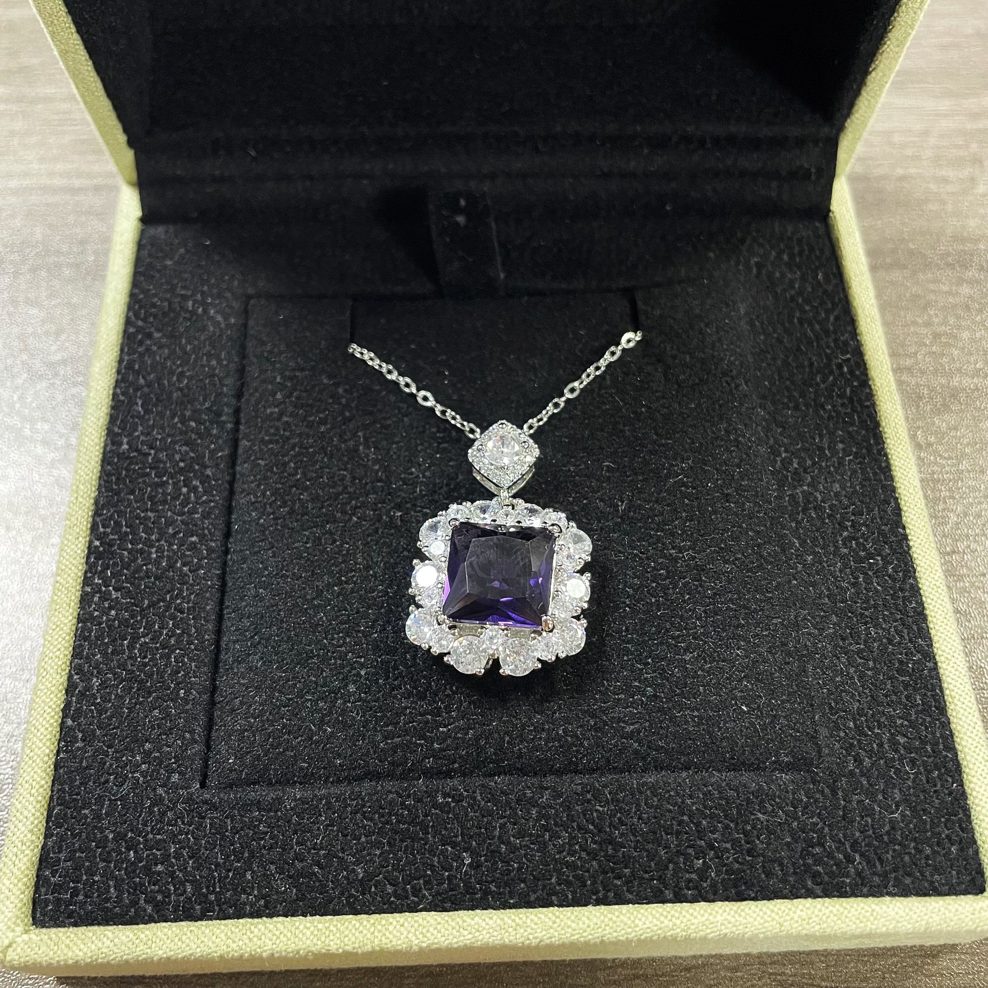 铜合金项链 轻奢气质百搭重工紫色优雅项链-ZZ310