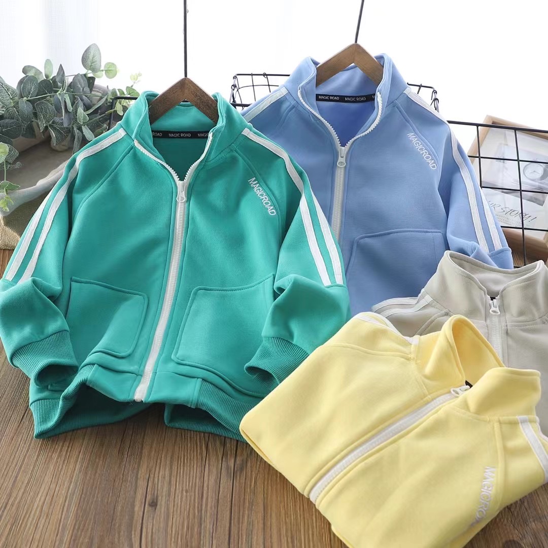 2025春季新款儿童拉链外套男女童休闲立领运动上衣中大童宝宝外穿