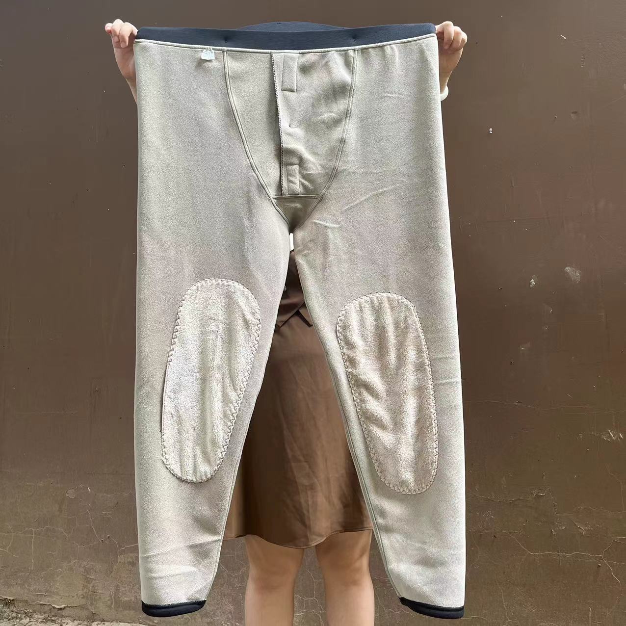 8887大码男装加肥加大特体加厚保暖裤高腰弹力秋冬打底护腰护膝裤