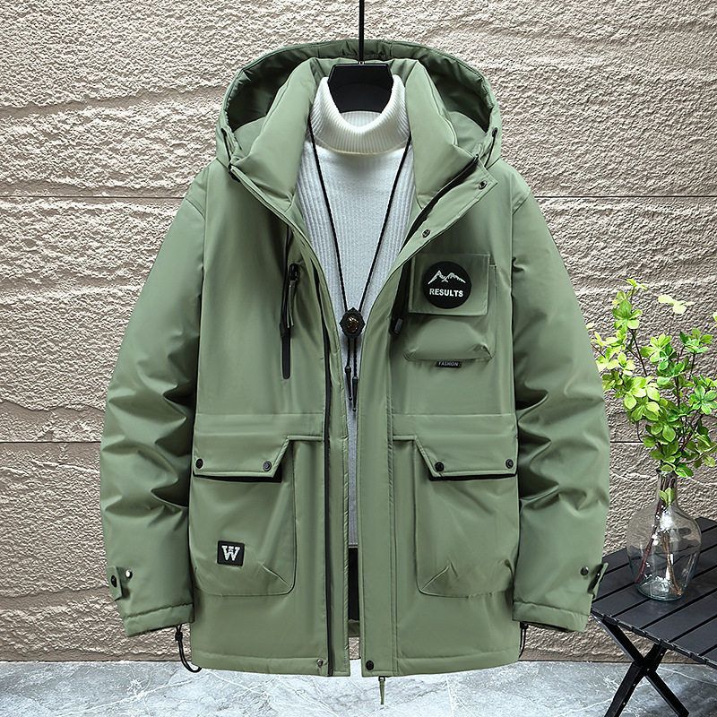 潮牌工装大码男装冬季新款宽松棉服男加肥加大中长款胖子加厚棉服