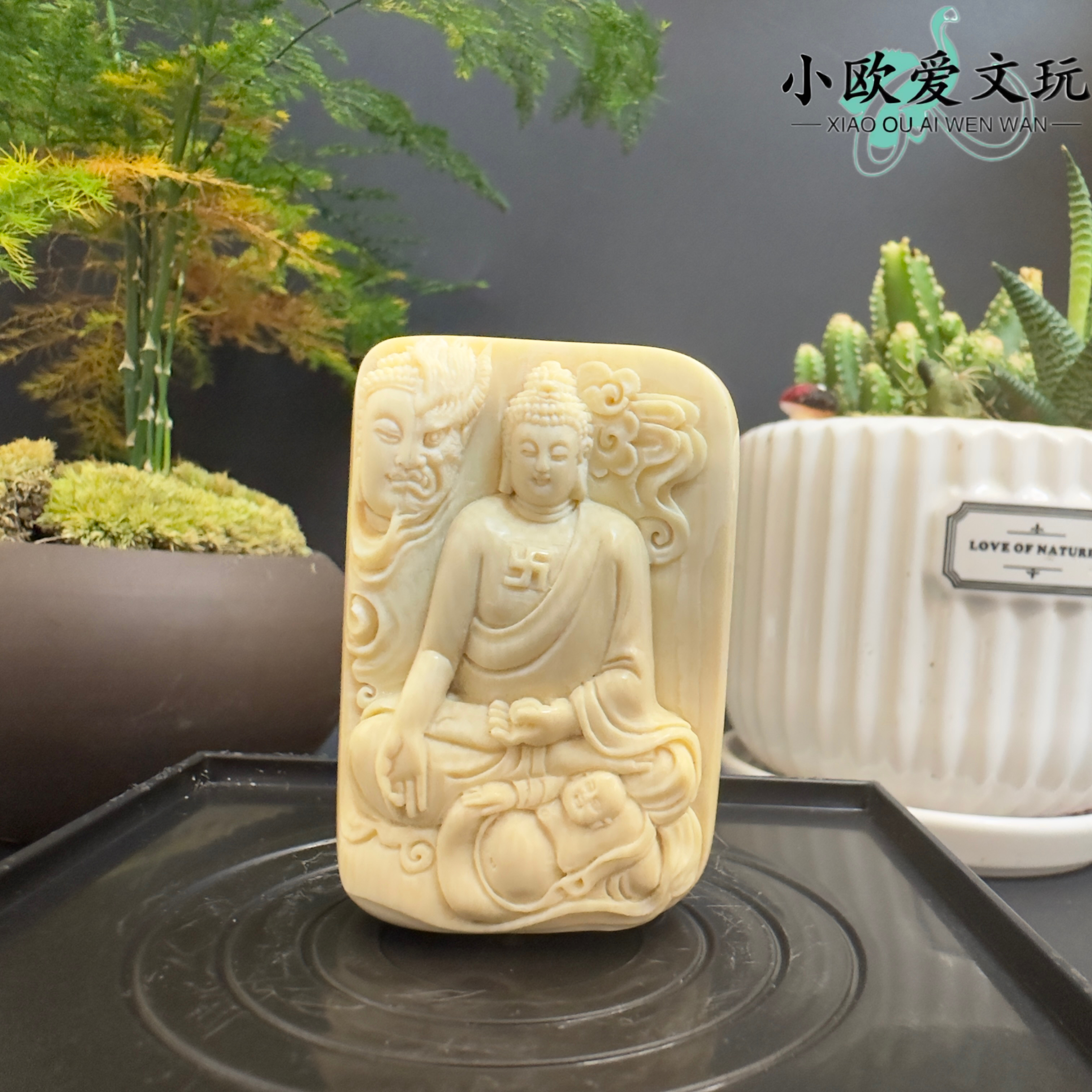 【小欧爱文玩】M1317精品猛犸牙万佛朝宗