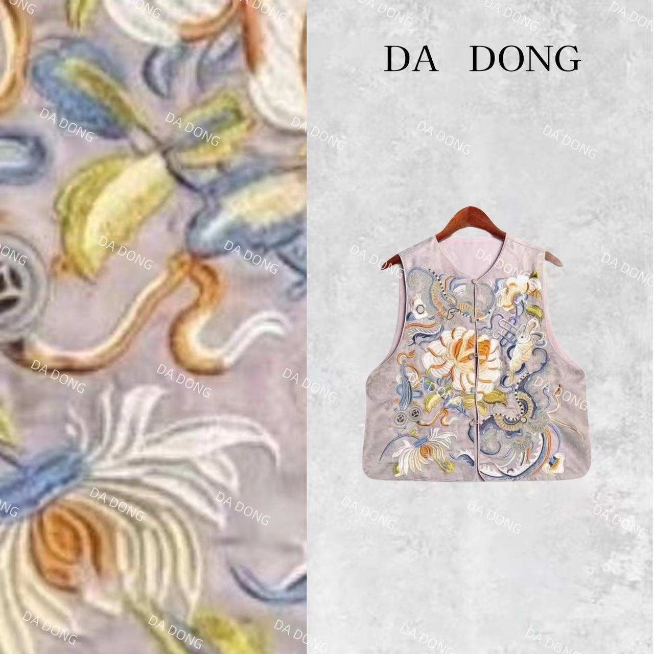 落霞--中式设计师时尚休闲重工刺绣复古无袖国潮宽松轻奢马甲