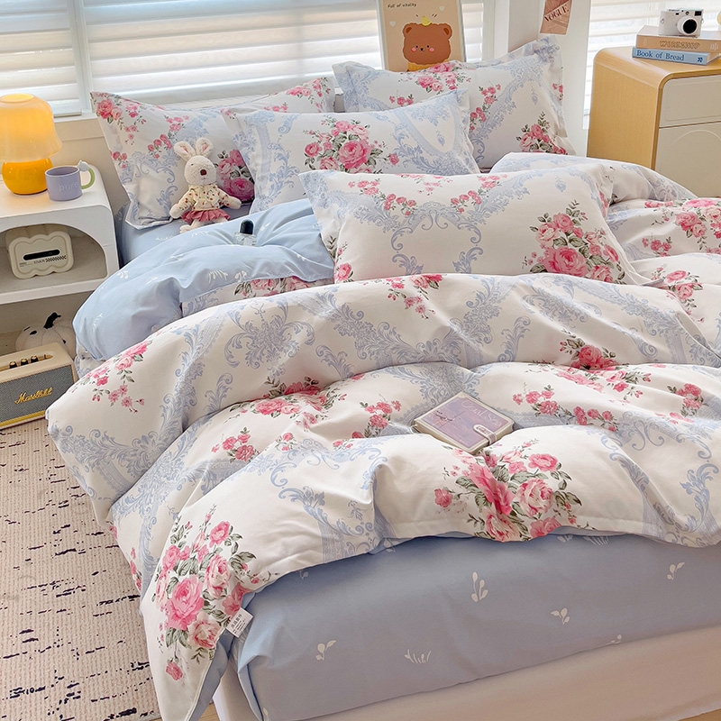 D【甜心庄园】网红小清新超柔亲肤床单被套磨毛四件套斜纹