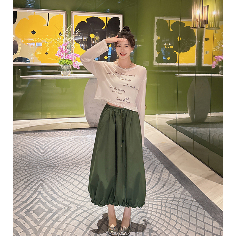 美洋MEIYANG 绿气泡半身裙 进口超态棉|复古优雅_立体A字花苞裙