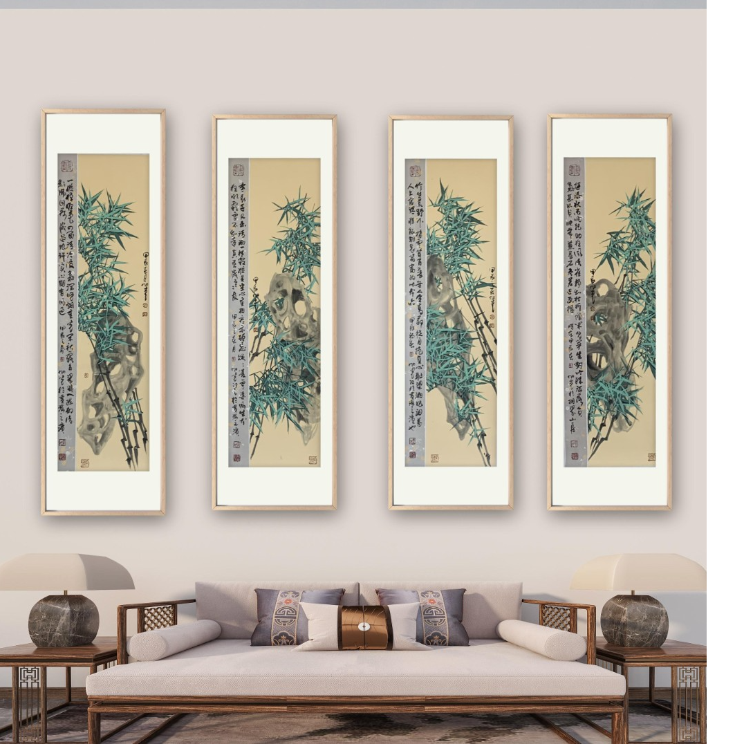 薛旭光真人手绘翠竹作品