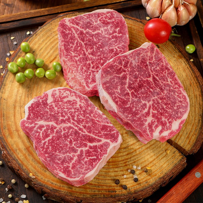 原切牛排和牛澳洲M9菲力牛排澳大利亚  4盒共500g【一哥】