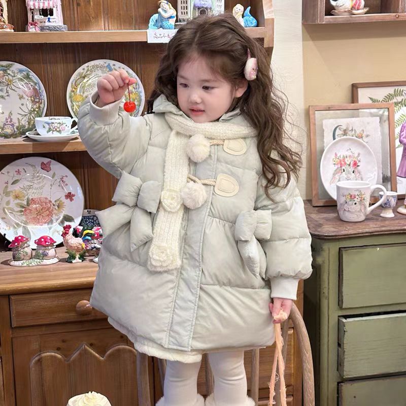 【现货】女小童秋冬款棉衣2025新款洋气棉服儿童棉袄中长款女宝宝