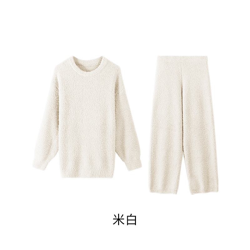 可外穿纯色加厚家居服套装 J0470