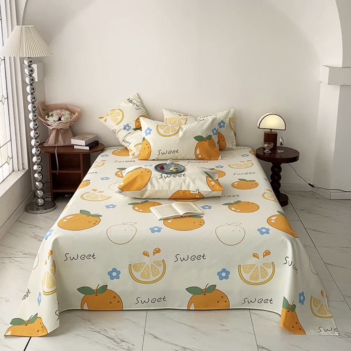 （2.5米床单） 正宗山东大帆布细纱四股原棉粗布 吸汗透气【甜蜜橙】