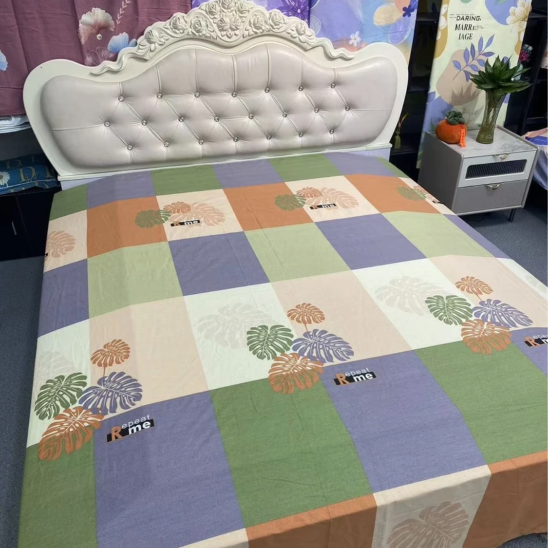 原棉双人床单加厚棉布布鲁斯245×200加厚帆布四季款柔软舒适