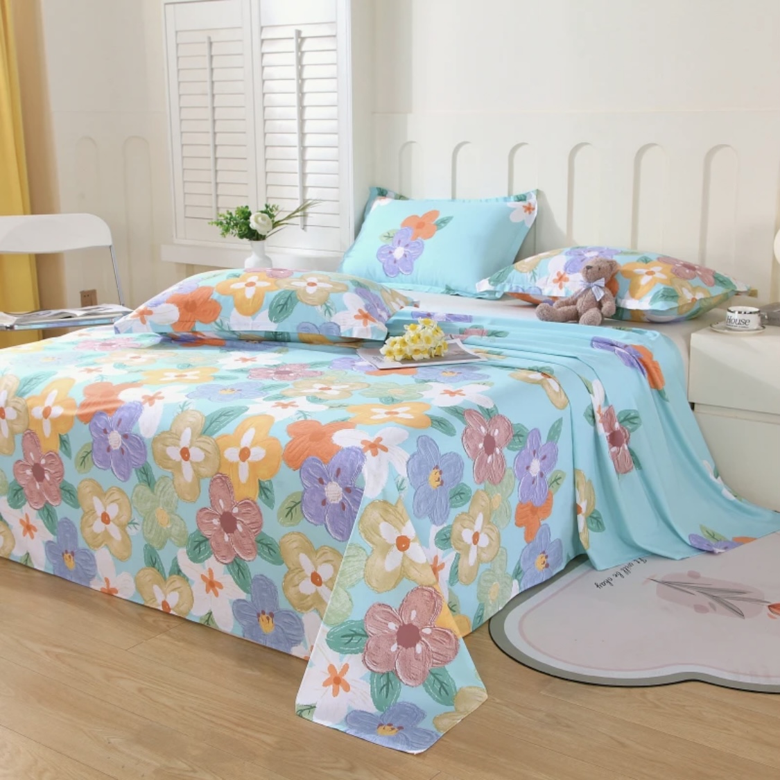 秋冬加厚加密斜纹大床单230*240柔软亲肤保暖【花开半夏】