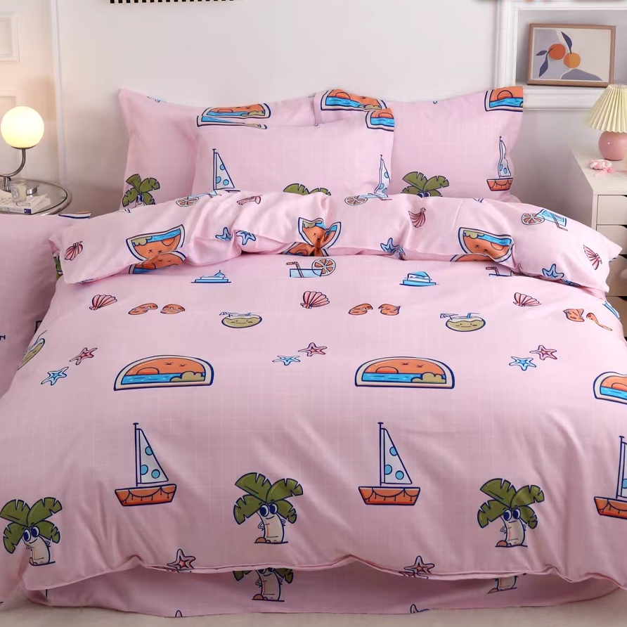 高支高密精梳斜纹面料双人床单【七彩童年】230*230（±5）