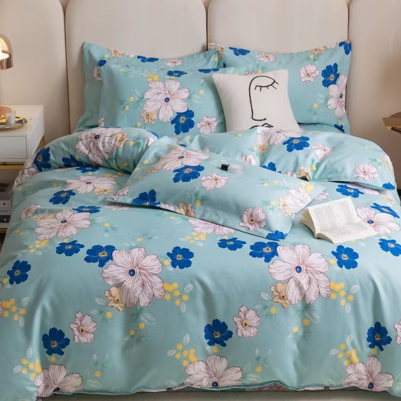 高支高密精梳斜纹面料单人床单【印象花彩】150*230（±5）