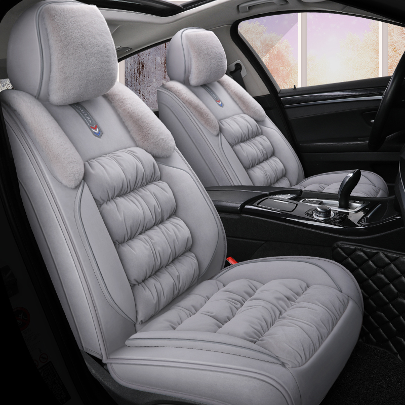 汽车坐垫冬季保暖长短毛绒座套通用车垫网红座垫加厚全包围座椅套
