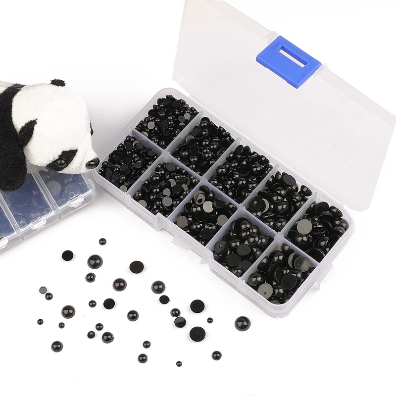 亚克力平底黑色仿真动物眼睛diy材料 手工制作公仔玩偶眼睛珠配件