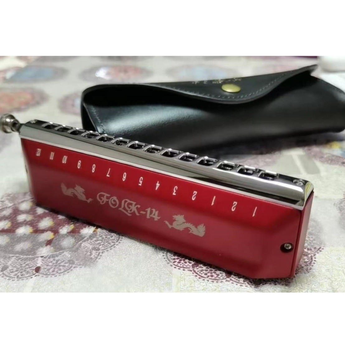 folk14半音阶口琴 荷莱音簧、座板，杨晟琴格专利，中高低音均衡