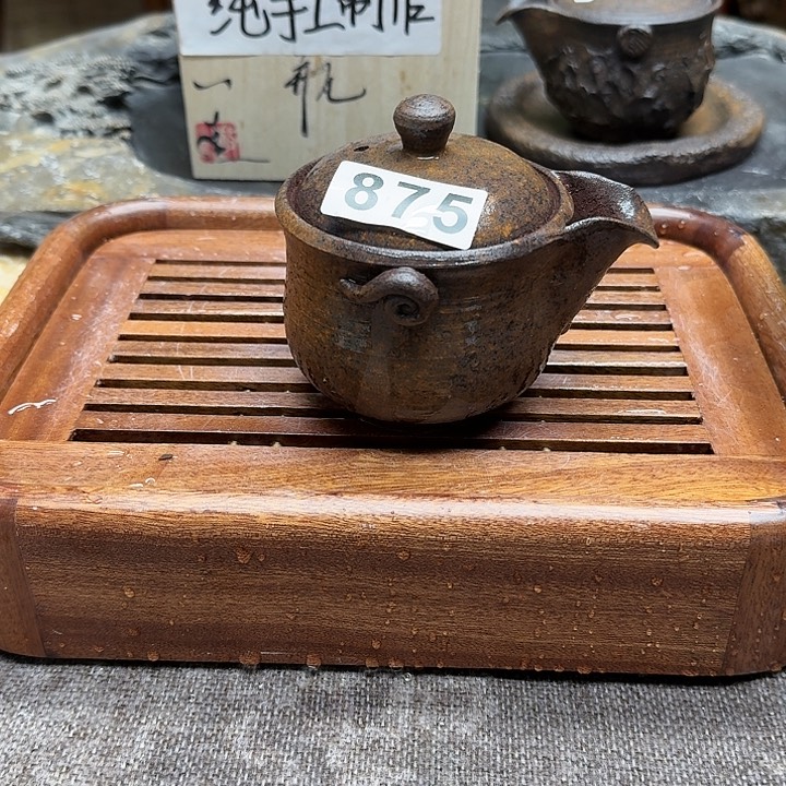 纯手工制作粗陶茶具