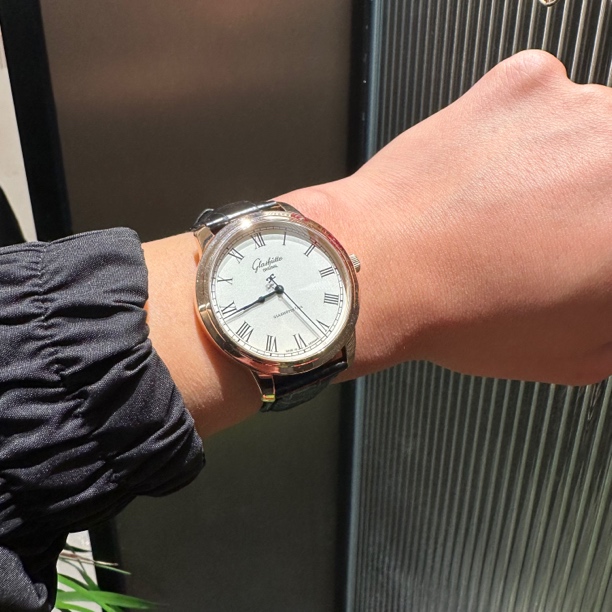 99新 Glashutte/格拉苏蒂 一表一友/格拉苏蒂/议员/玫瑰金单表