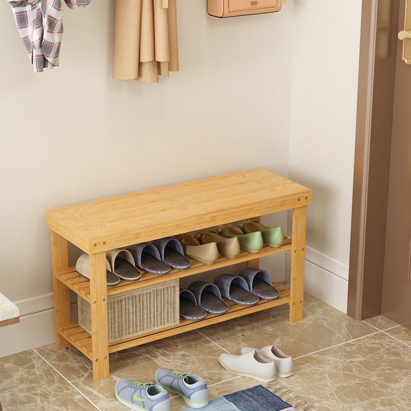 换鞋凳简易收纳家用门口竹鞋架进门实木换鞋柜床尾可坐式穿鞋凳子