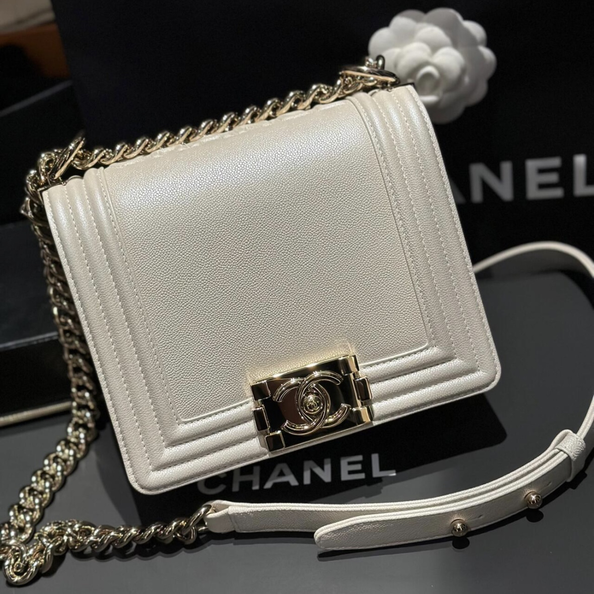 95新 Chanel/香奈儿 苏州包展/方形leboy包/成色直播间为准