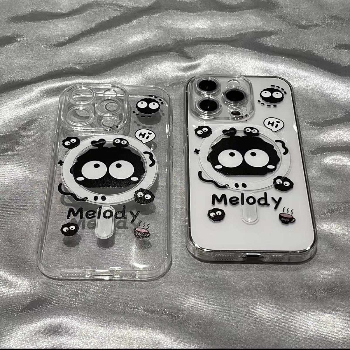 大眼煤球磁吸手机壳iPhone15苹果14Promax男女13防摔12软壳11小熊