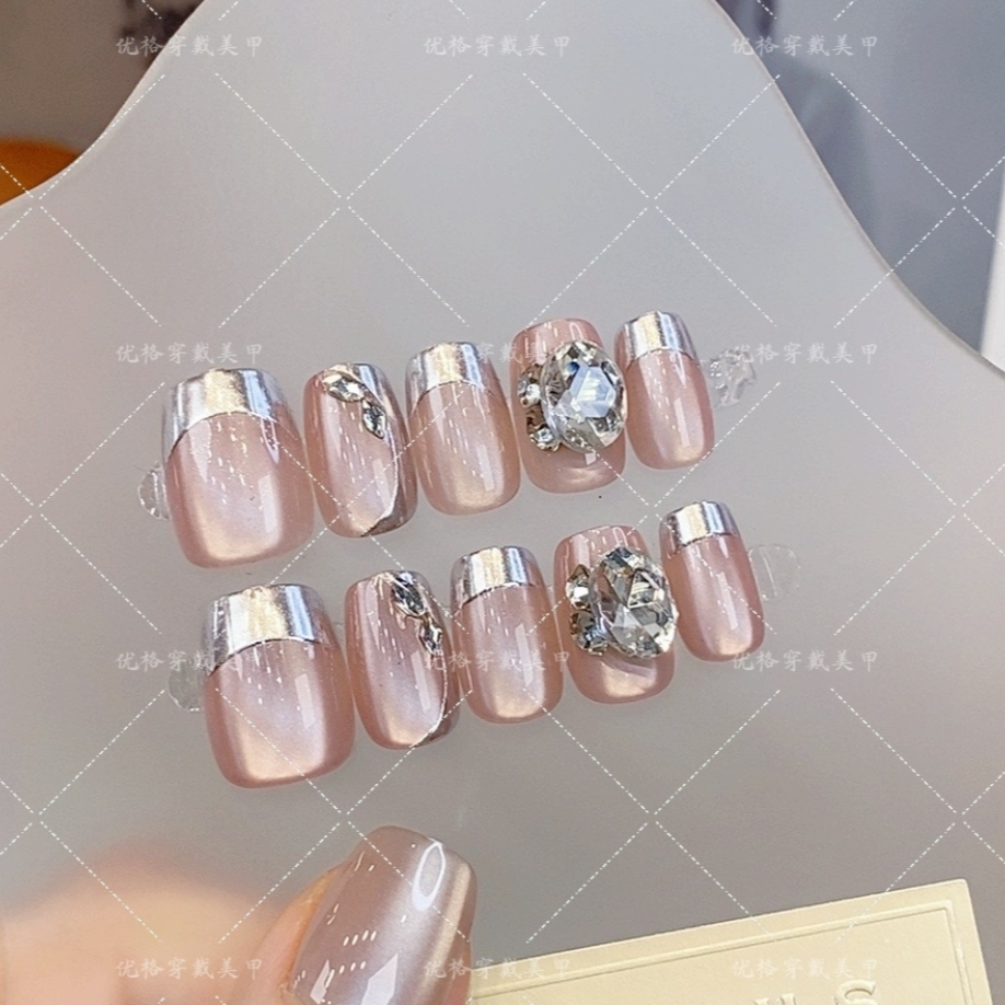 【短梯】30片装（魔镜法式）穿戴甲可随意拆卸 F195