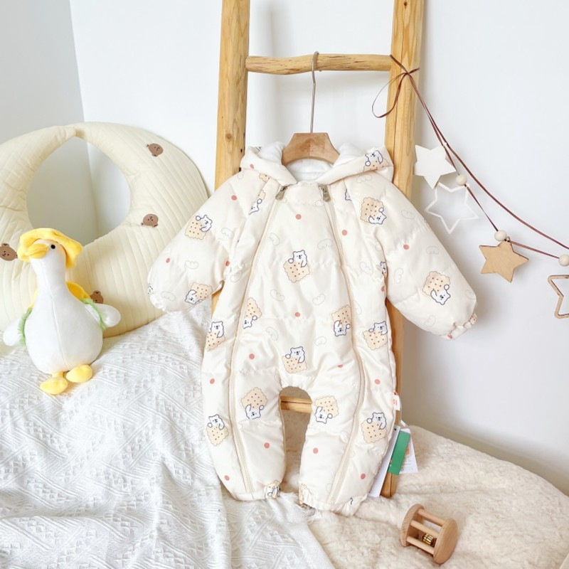 儿童冬季羽绒服保暖连体衣秋冬婴幼儿加厚爬服宝宝