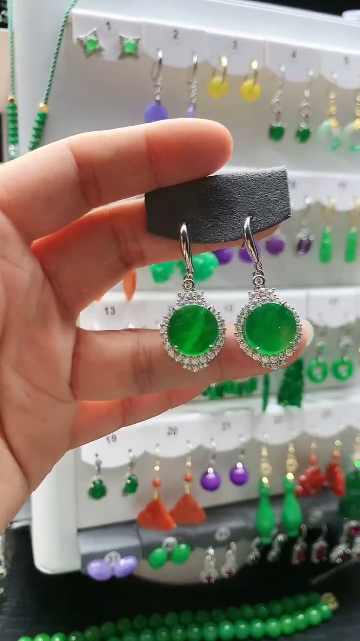 【闪购商品】翡翠耳饰未镶嵌翡翠耳环