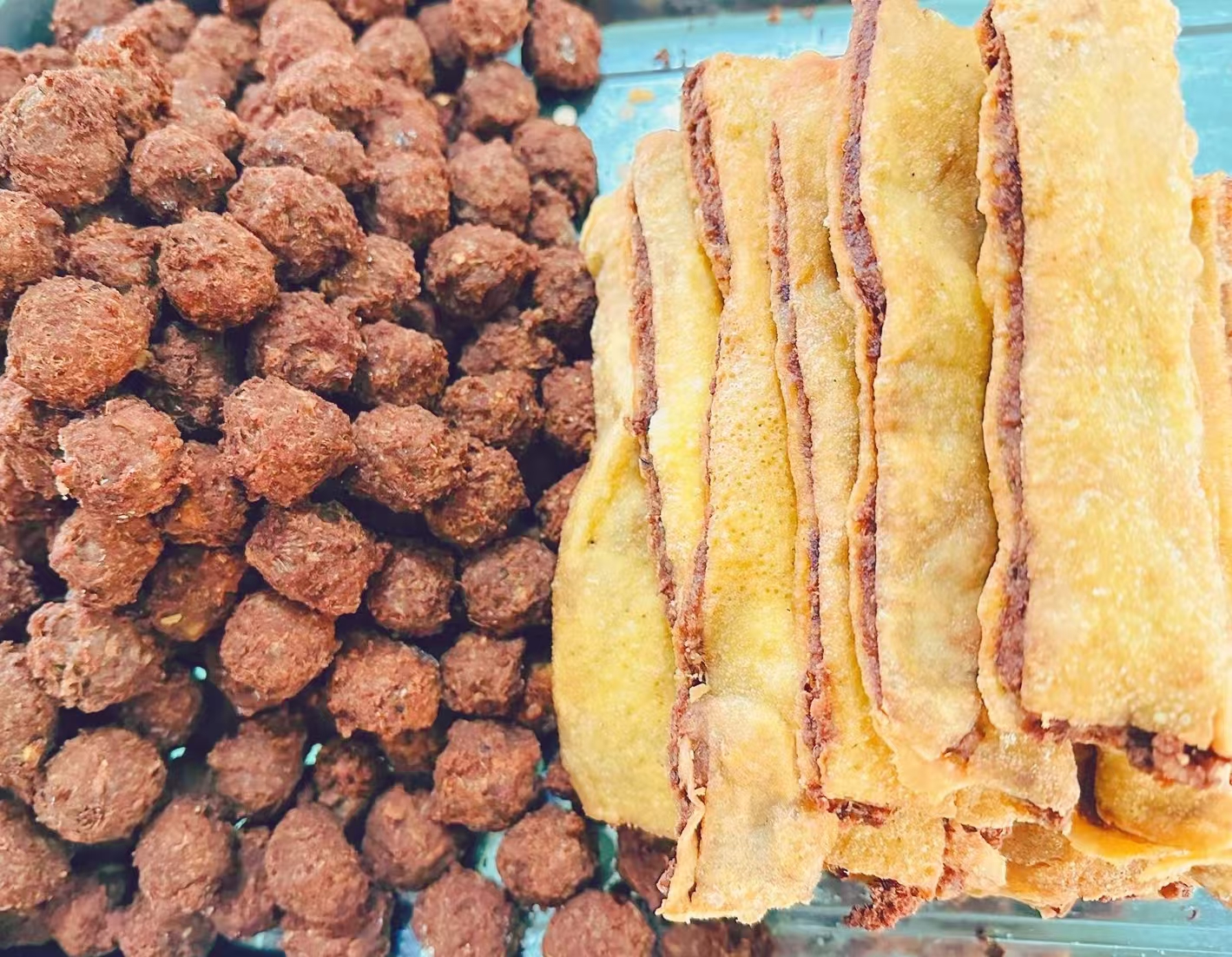 新疆清真特色美食纯手工丸子500g+夹沙500g 疆内专拍！