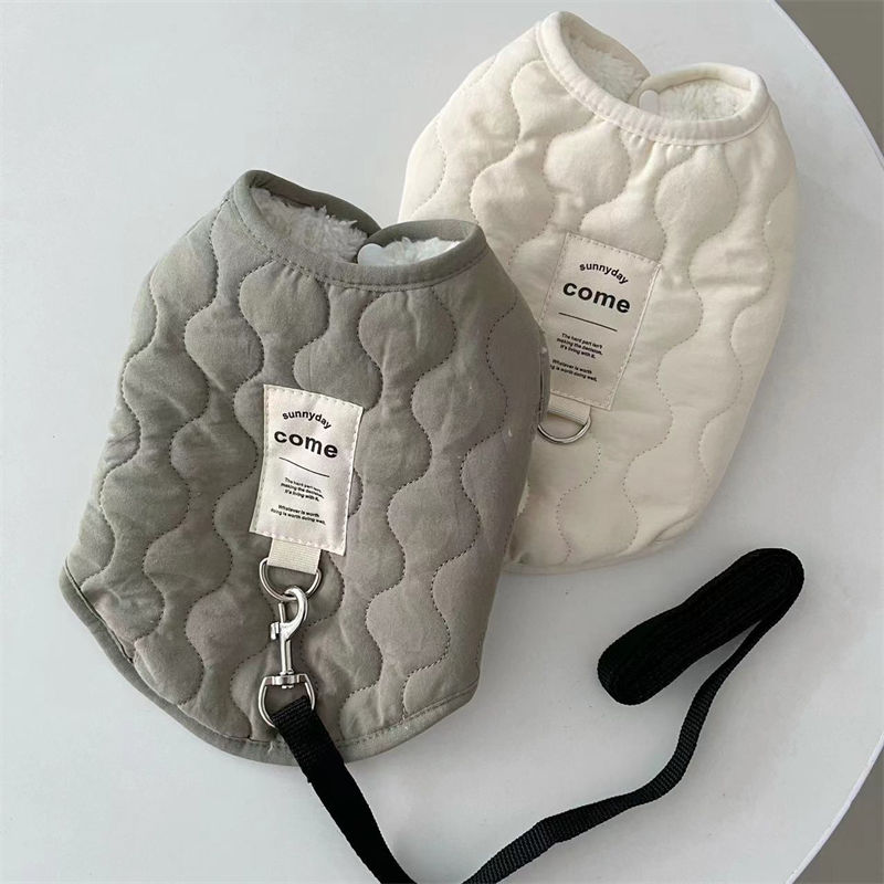 宠物秋冬款加绒防寒马甲背心泰迪比熊小型犬狗狗猫咪棉衣外套衣服