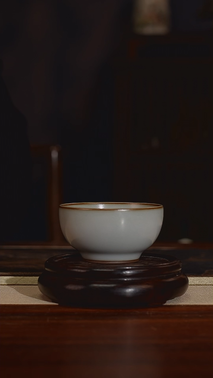 【闪购商品】陶瓷杯十周年 气柴 玛瑙天青 素色 小禅定杯