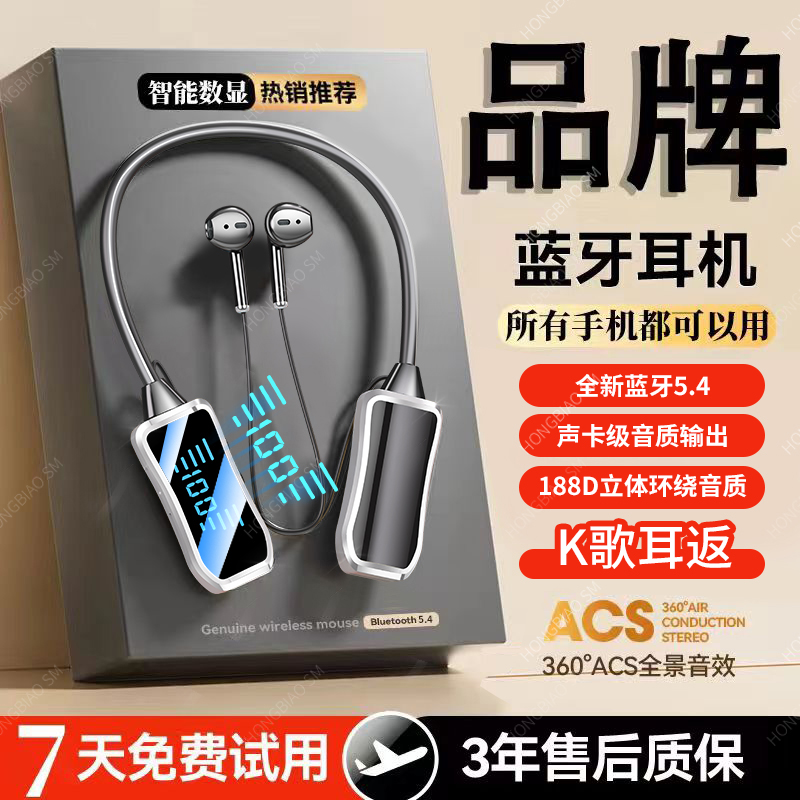 【试用30天】无线蓝牙挂脖入耳式K歌耳返直播带麦克风游戏通用