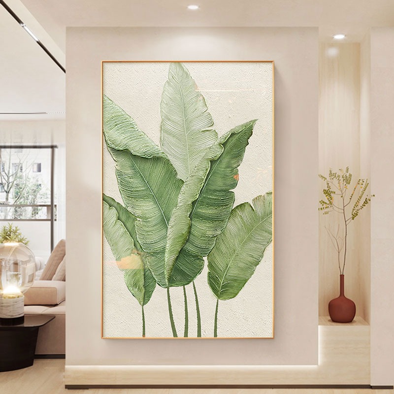 入户进门玄关装饰画奶油原木风客厅过道背景墙挂画家大业大