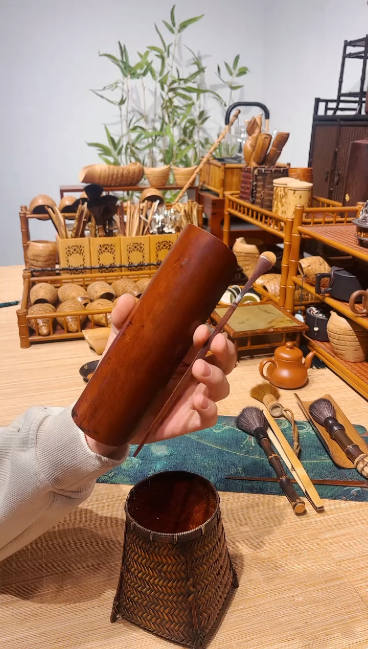 【闪购商品】紫砂茶案精品老煤竹茶则套装