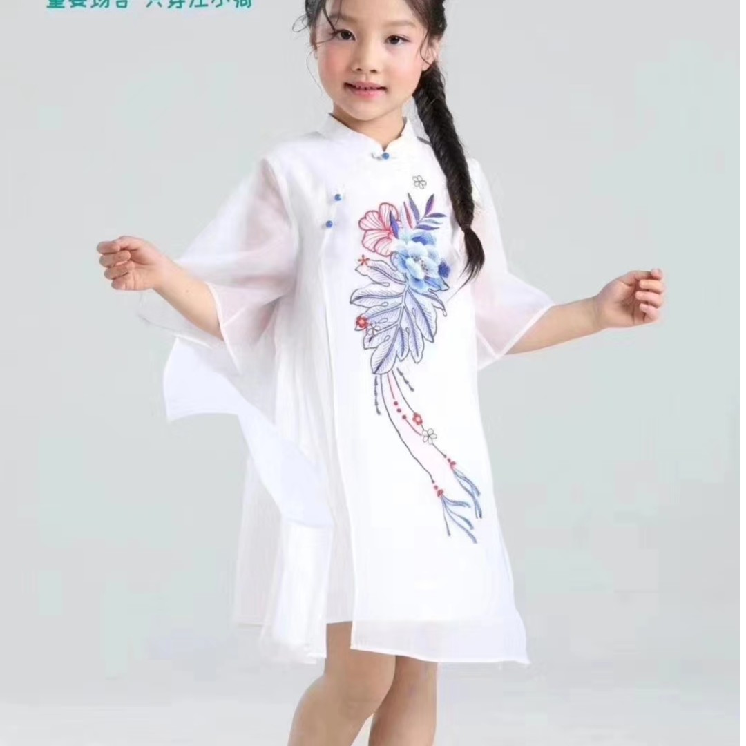 新疆包邮新品儿童夏季古风连衣裙中大童
