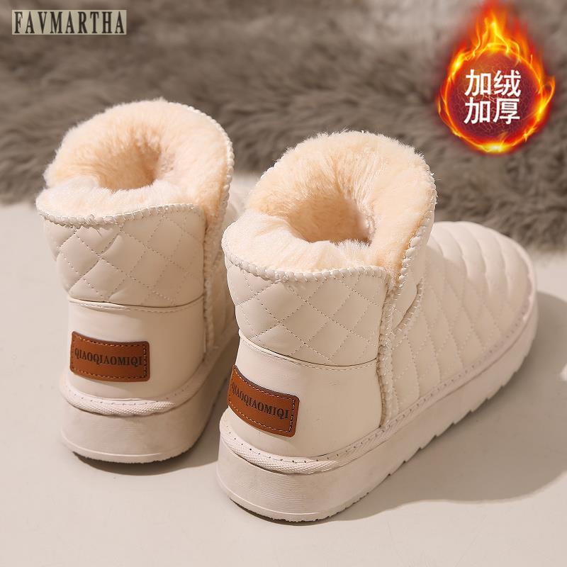 FAVMARTHA皮毛一体雪地靴女冬季加绒加厚东北大棉鞋防滑软底休闲