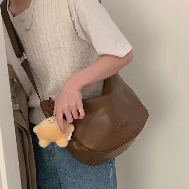 休闲托特包百搭ins大容量包包女2023新款潮学生上课斜挎包马鞍包