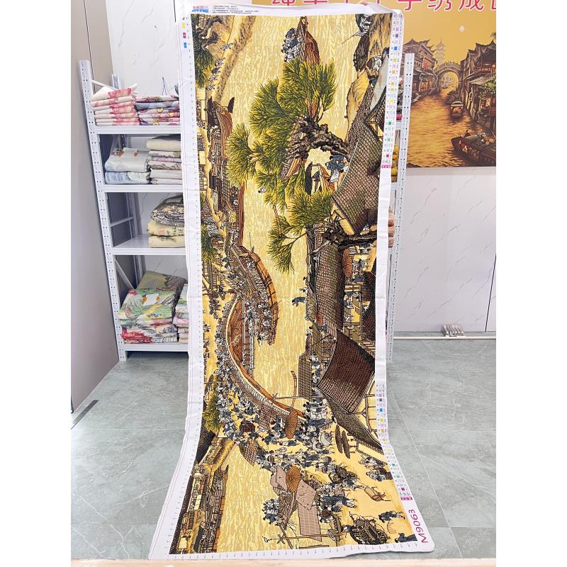 清明上河图成品纯手工十字绣名画山水画客厅画
