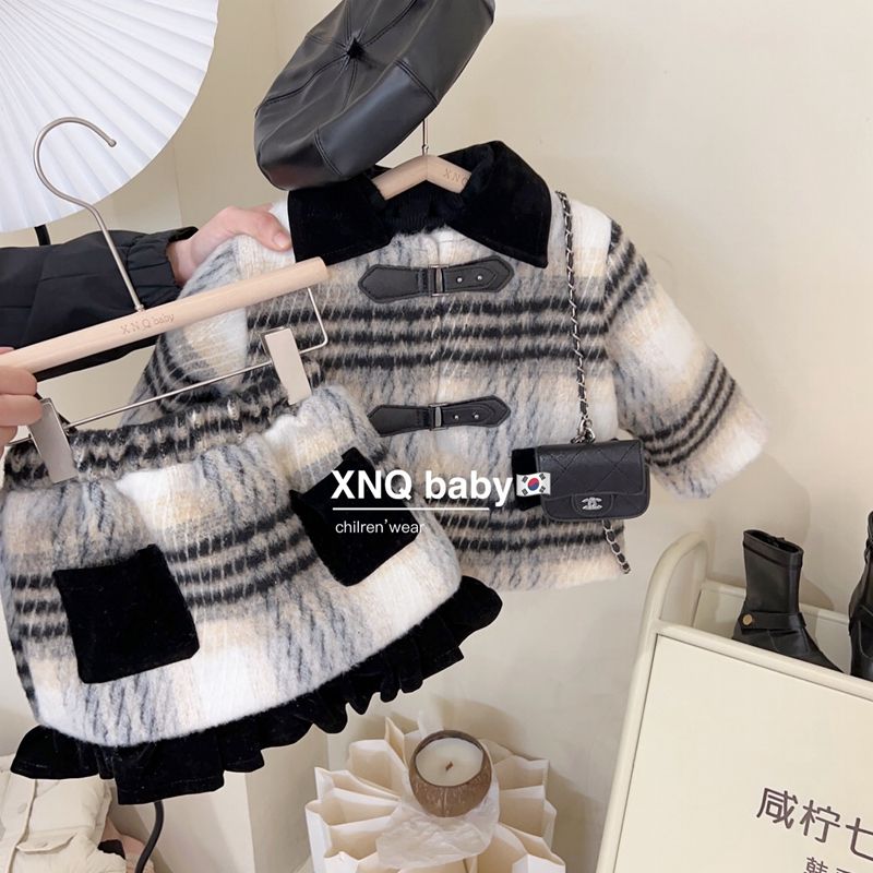 女童洋气秋冬套装儿童女孩宝宝气质小香风新年服连衣裙子冬装套裙