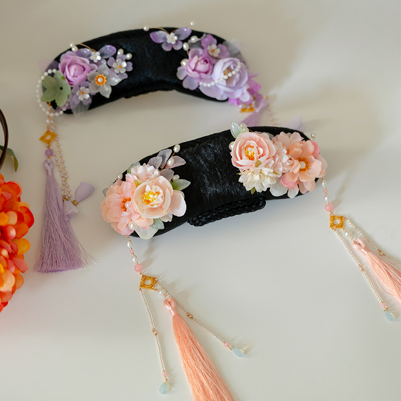 萌乎【配饰合集】儿童宫廷风女童古风格格服旗头发箍手帕-100345