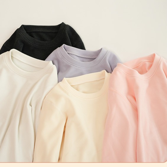 萌乎【德绒保暖衣】男女同款秋冬款加厚超柔打底衫套装童装-234702