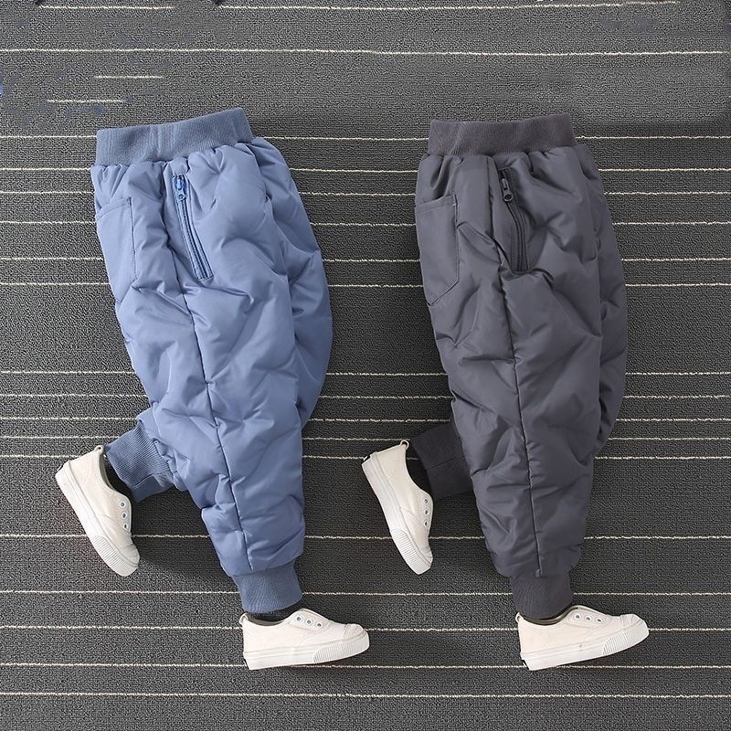 男童棉裤一条过冬加绒加厚外穿中大童超厚三层洋气宝宝绒裤子休闲