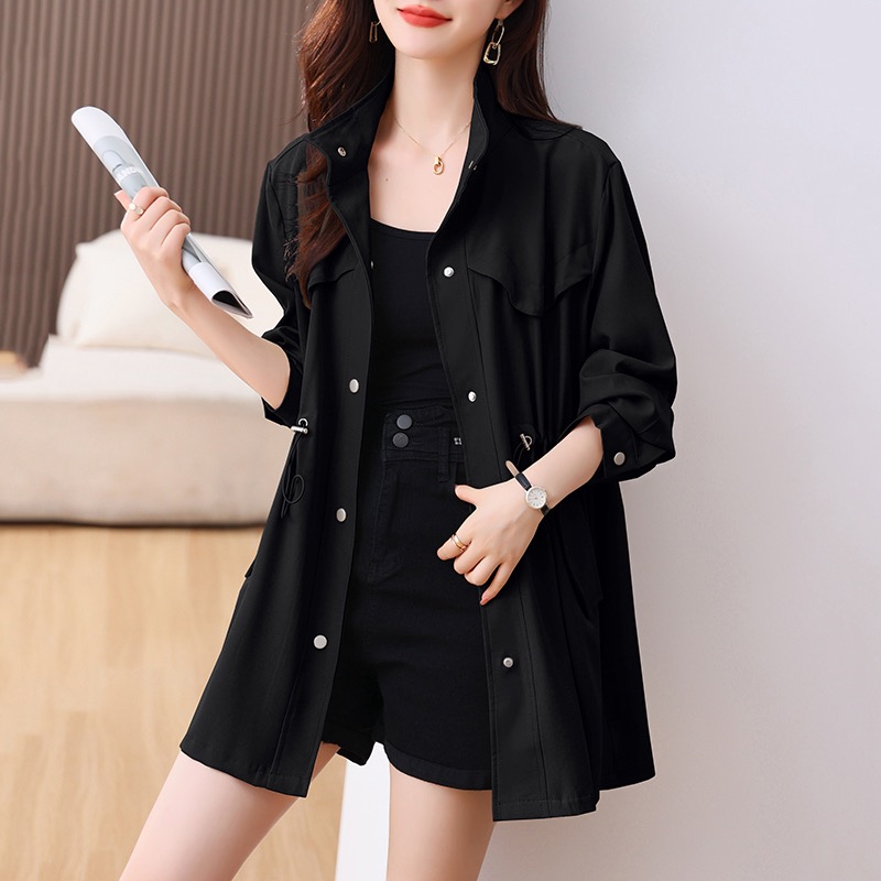 彩碟服饰行女装收腰大码显瘦气质小个子时尚休闲宽松中长款薄款